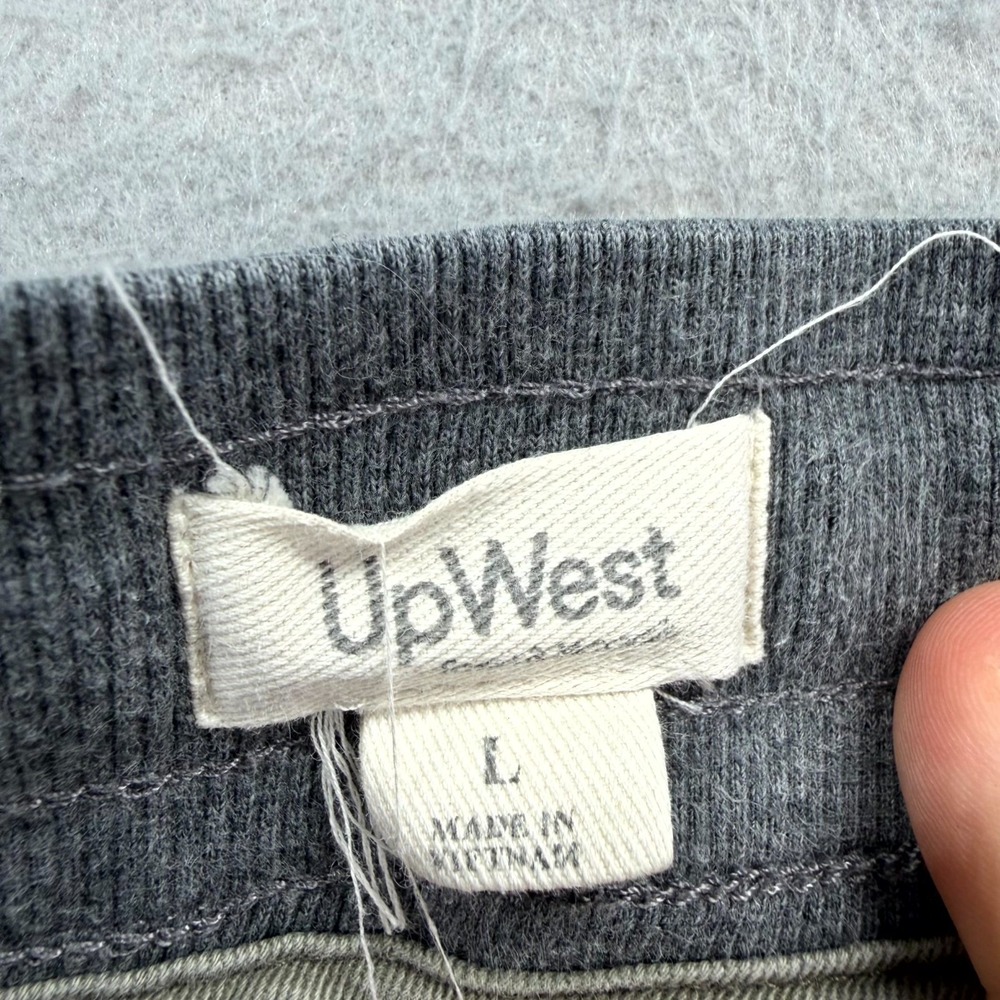 UpWest Canvas Pants Mens Large Fits 38x28* Green Stretch Ribbed Waist Drawstring - Picture 11 of 13